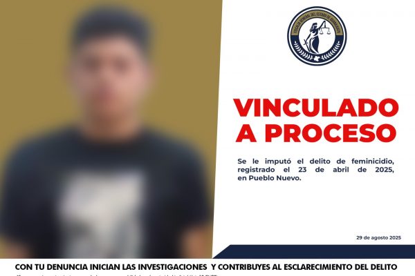 FGE detienen presunto feminicida en PuebloNuevo