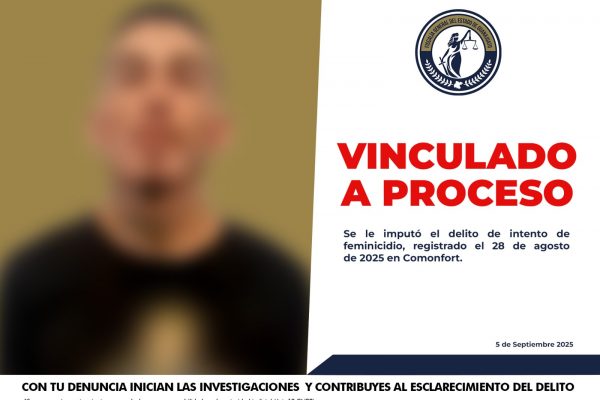 Sujeto se queda en prisión por intento de feminicidio en Comonfort